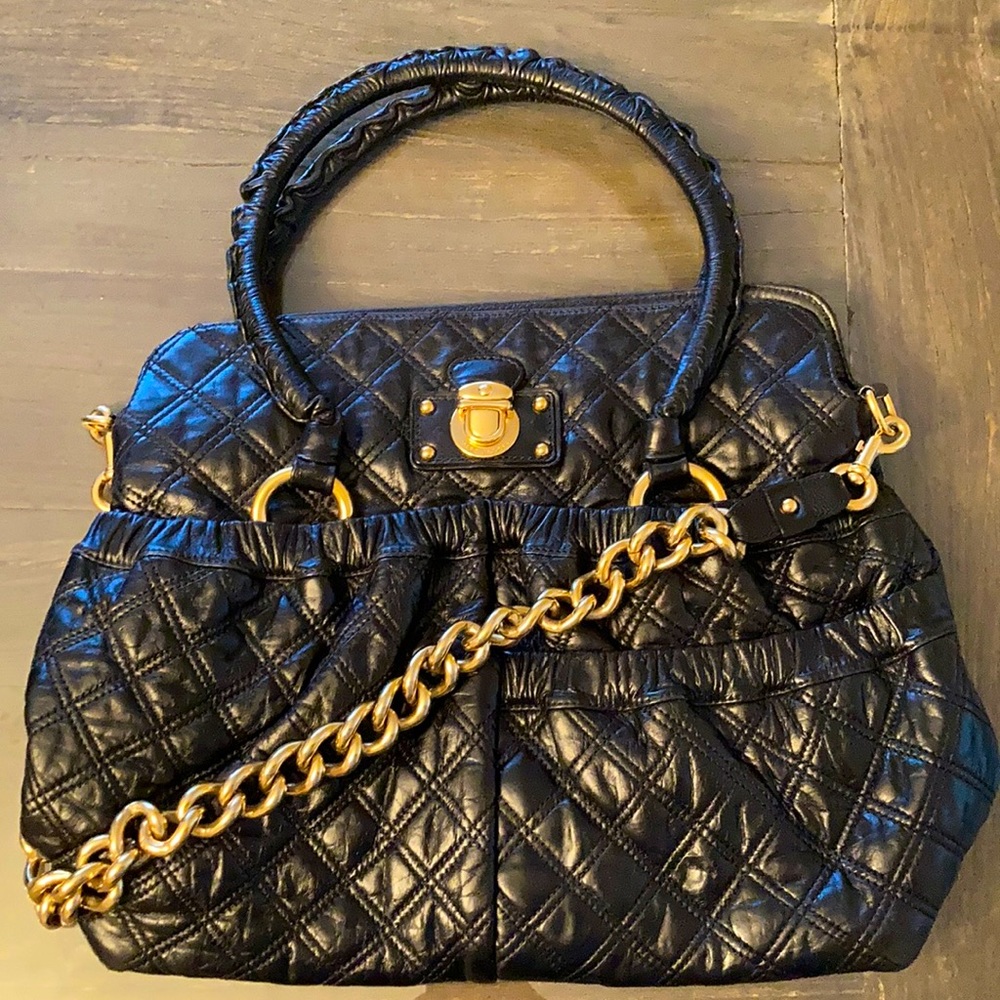 Marc Jacobs Quilted Black Leather Shoulder Bag!